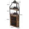 Corner Bar Cabinet with Glass Holder, Industrial Wine Cabinet with Adjustable Shelf, Liquor Cabinet Bar Cabinet, Corner Display Cabinet - 2 of 4
