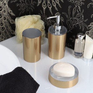 Evideco French Home Goods Brushed Gold Bathroom Accessory Set 3-Pieces GOLDEN - 1 of 4