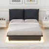 Black Full-Size Sensor-Lit Ergonomic Platform Bed with Backrests - image 2 of 4