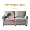 59.45" Linen Loveseat Sofa with Storage, Upholstered 2-Seater Sofa with Nailhead Trim and Thick Cushions - 2 of 4