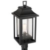 John Timberland Cecile 23 1/4" High Mission Outdoor Post Mount Light Fixture Pole Porch House Box Lantern Weatherproof Black Clear Seeded Glass Shade - 3 of 4