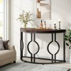 Syemin Console Tables Half Moon Entryway Console Table, Industrial Semi Circle Sofa Table, Wood Accent Table, Brown, 43.31"*13.78"*31.5" - 4 of 4