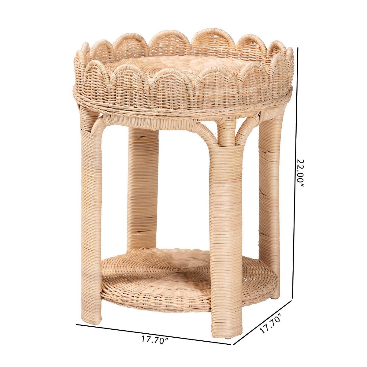 bali & pari Latoya Natural Rattan End Table Natural Brown - thumbnail 3