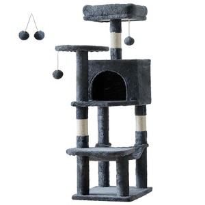 JIONJOY 44-Inch Cat Tower with Large Condo & Climbing Ladder, 3 Perches & 2 Condos - 1 of 4