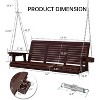 Real Relax Wooden Outdoor Porch Swings with Upgraded 22" Deep Seat, Heavy Duty 880 Lbs Swing Bench Chair for for Patio, Backyard, Garden - 2 of 4