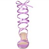 Allegra K Women's Strappy Lace Up Slingback Kitten Heel Sandals - 2 of 4