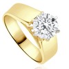 Pompeii3 2Ct Round Moissanite Solitaire Engagement Ring 14k Yellow Gold - 2 of 4