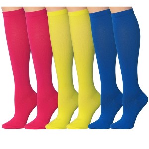 Tipi Toe 3 Pairs Compression Socks for Men & Women Cheerful Hues Solid Colors Patterned Knee High Socks (12-14 mmHg) - 1 of 1