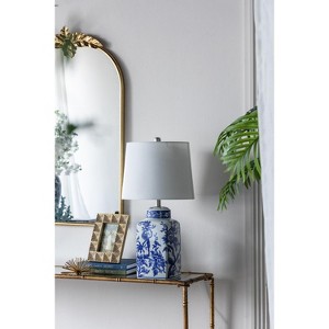 D13x25" Blue and White Ceramic Vase Lamp - 1 of 1
