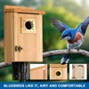Racxily 2pcs Pine Bird Houses with Copper Guard - Outdoor Nesting Boxes for Small Birds, Durable Wood, Easy Assembly, Simple Style - 4 of 4