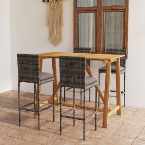 vidaXL Garden Bar Set Grey, Anthracite - 1 of 4