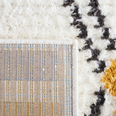 Ivory and Grey Moroccan Diamond 8' x 10' Synthetic Area Rug