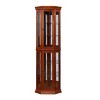 Syemin Decorative Storage Cabinets Corner Curio Display Cabinet, Accent Storage Cabinet, Bar Glass Storage Cabinets, Brown, 21.5"*16"*69.75" - 2 of 4