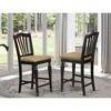 East West Furniture,Chelsea Stools with upholstered seat, 24" seat height in Black Finish, Set of 2 - 2 of 2