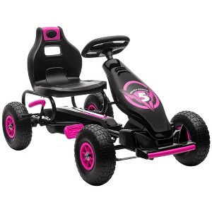 Aosom Ergonomic Pedal Go Kart Kids Ride-on Toy, Pedal Car with Tough, Wear-Resistant Tread, Go Cart Kids Car for Boys & Girls, Ages 5-12 - 1 of 4