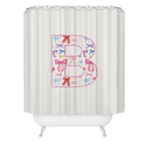 Deny Designs April Lane Art Fancy Bow Monogram Shower Curtain - 1 of 3