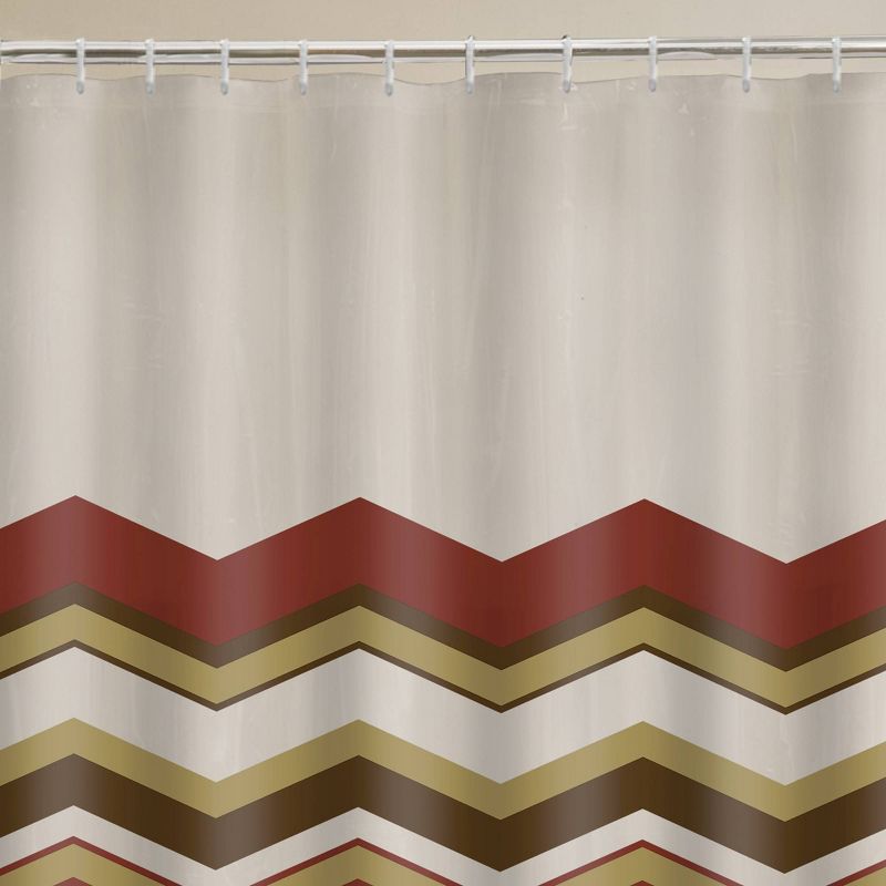 13pc Chevron PEVA Shower Curtain and Rings Set - Zenna Home, 6 of 8