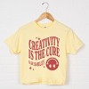 S.W.Smiley Creativity Is The Cure - Women's Boxy Crop Top Graphic T-Shirt - 2 of 4