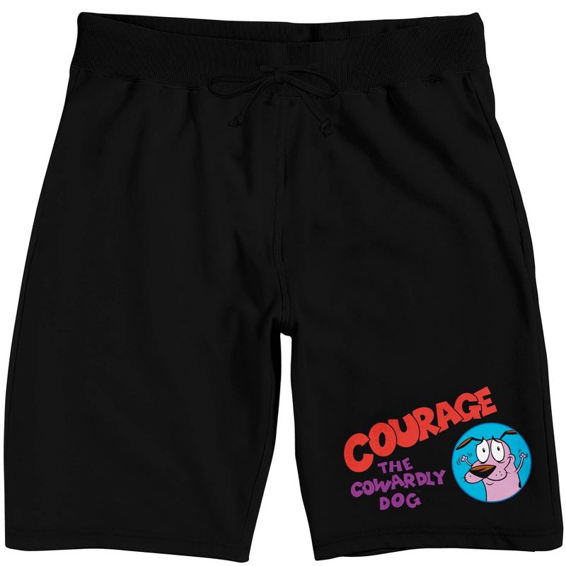 The Courage The Cowardly Dog Animated Series Men's Black Sleep Pajama Shorts, 1 of 4