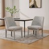 Set of 2 Modern Upholstered Dining Chairs with High Curved Backrest, Wood Armless Side Chairs for Dining Room or Kitchen-Panipeachy - 2 of 4