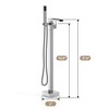 Whizmax Freestanding Bathtub Faucet Tub Filler Floor Mount Bathroom Faucets Brass Single Handle with Hand Shower,Standing Tub Faucet - 2 of 4