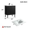 Casicai 23" Black Bathroom vanity, Combo Cabinet, Bathroom Storage Cabinet, Single Ceramic Sink, One-Piece White Basin without Drain - 2 of 4