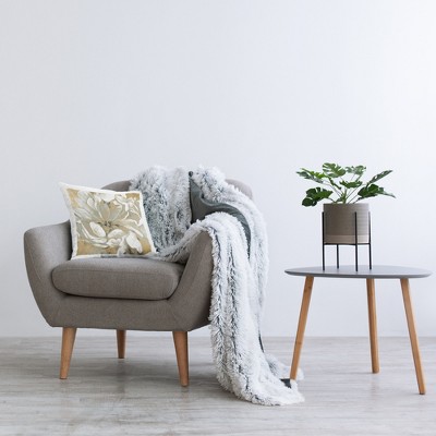 Abstract White Magnolia Blossom Decorative Square Pillow