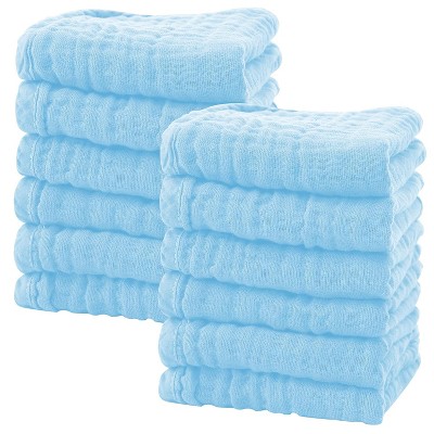 12 Pack Baby Muslin Washcloths - Soft Face Cloths for Newborn, Absorbent Bath Wash Cloths, Wipes