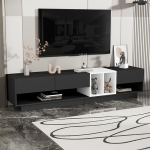 KTMBDW TV Stand for TV Up to 80'', Entertainment Center with Storage Cabinet and 3 Drawers, Wooden Media Console Table for Living Room, Office - 1 of 4