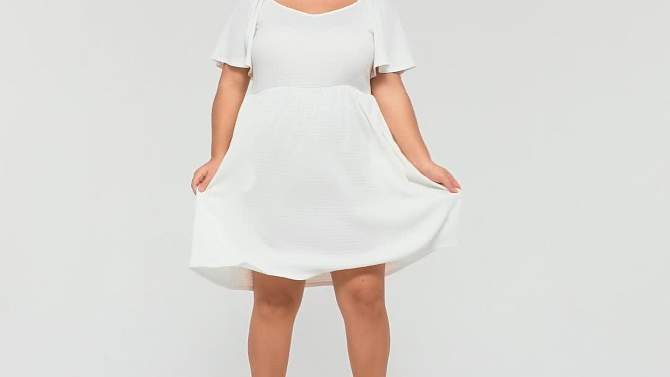 Women's Flutter Short Sleeve Mini A-Line Dress - Ava & Viv™, 2 of 5, play video