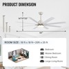 Sofucor Large Smart APP 8 Arms Fan 66'' Ceiling Fan with LED Light Kit & Remote Control LED Light Chandelier Industrial Ceiling Fan Quiet DC Motor - 2 of 4