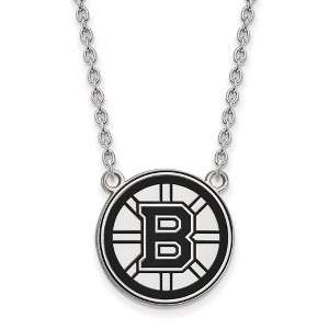 Black Bow Jewelry Sterling Silver Boston Bruins NHL Necklace 18 Inch - 1 of 4