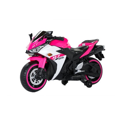 YOOCOZZ 12V Electric Motorcycle - Ride-On Toys with Training Wheels/Hand Drive/Lighting Wheels, 3-6 Years