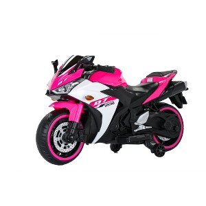 YOOCOZZ 12V Electric Motorcycle - Ride-On Toys with Training Wheels/Hand Drive/Lighting Wheels, 3-6 Years - 1 of 4