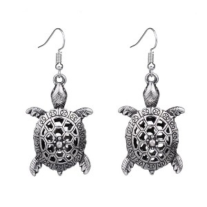 Hollywood Sensation Turtle Retro Vintage Drop Dangle Earring - 1 of 3