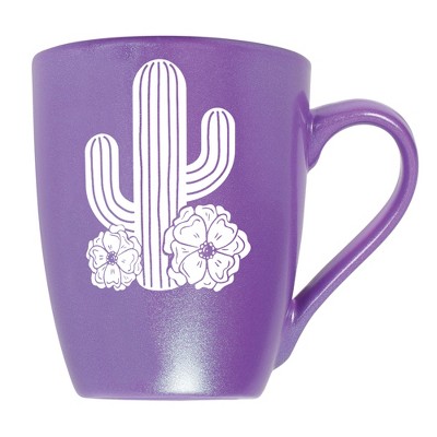 Elanze Designs Cactus Flower Passion Purple 10 ounce New Bone China Coffee Cup Mug
