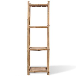 vidaXL Bookcase Bamboo Compact Shelf Square Tropical Bamboo Shelf - 1 of 3