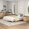 TiramisuBest Natural Elegance - Solid Wood Texture Three-Drawer Side Cabinet - Black MDF Design - 3 of 4