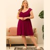Agnes Orinda Women's Plus Size Lace Cap Sleeve Cool Peplum Flowy Comfort Nightgowns - 3 of 4
