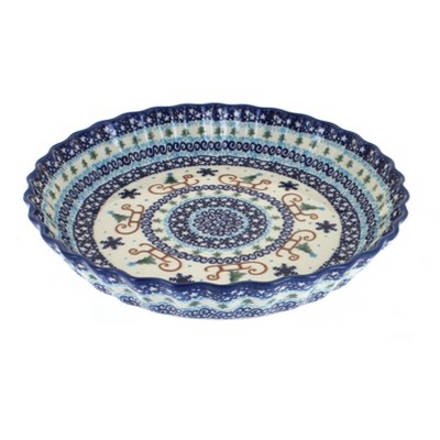 Blue Rose Polish Pottery 100 Vena Pie Plate