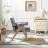 Stripe Armchair Upholstered Accent Chair Lounge Reading Chair With Lumbar Pillow And Kd Rubber Wood Legs-The Pop Home - 3 of 4