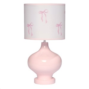 Lambs & Ivy Coquette Floral Aesthetic Pink Bows Lamp with Shade - 1 of 4