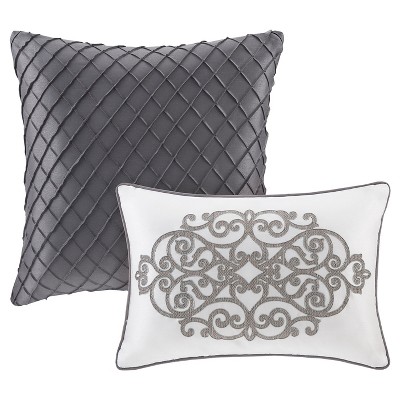 California King Gray Cotton Reversible 12-Piece Bedspread Set