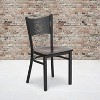 Emma and Oliver 2 Pack Coffee Back Metal Restaurant Chair - 2 of 4
