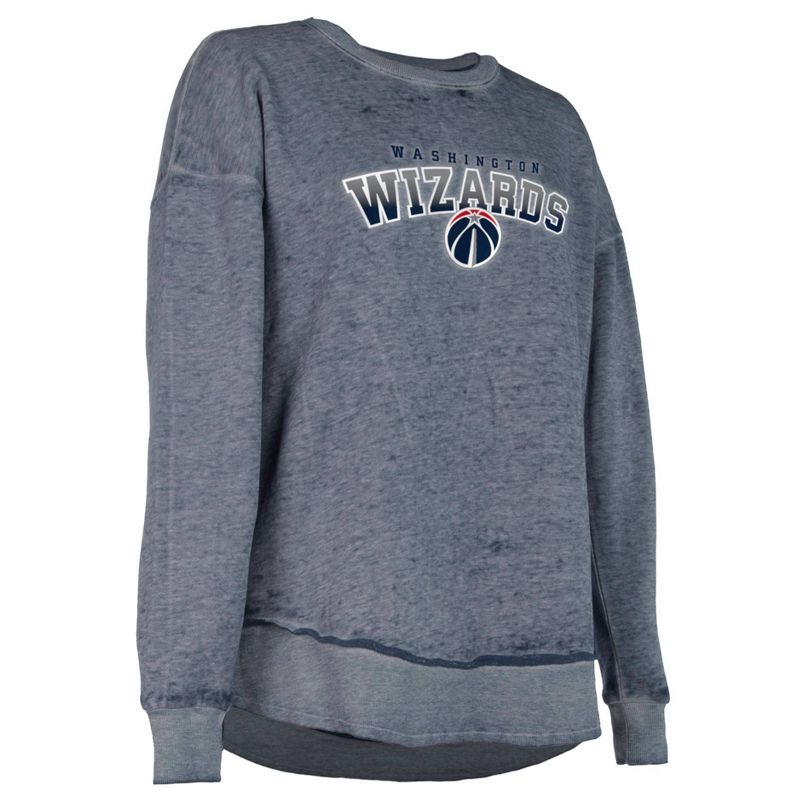 NBA Washington Wizards Women&#39;s Ombre Arch Print Burnout Crew Neck Fleece Sweatshirt, 3 of 5