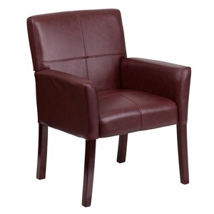 Executive Side Chair Mahogany Legs Burgundy Leather - Flash Furniture, Red