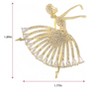 Anna-Kaci Rhinestone Ballet Dancer Brooch Fashion Crystal Silver Tone Brooch Pin - 2 of 4