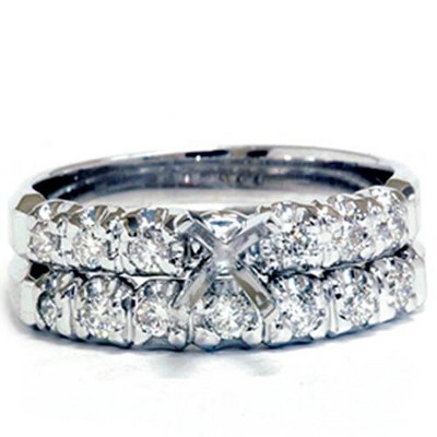 Pompeii3 White Gold 1/2ct Diamond Semi Mount Engagement Wedding Ring