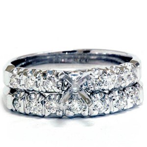 Pompeii3 White Gold 1/2ct Diamond Semi Mount Engagement Wedding Ring - 1 of 4