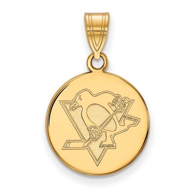Black Bow Jewelry 10k Yellow Gold Pittsburgh Penguins NHL Medium Pendant